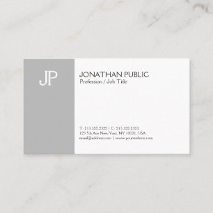 Carte De Visite Plaine propre de monogramme créatif élégant