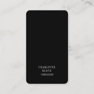 Carte De Visite Plaine simple créative blanche noire minimaliste