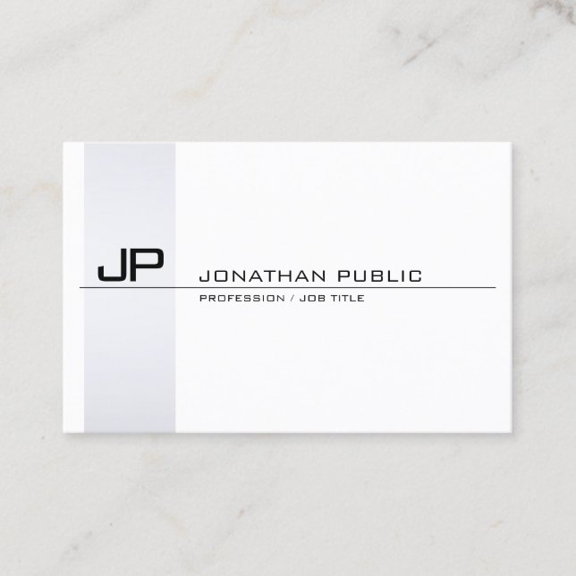 Carte De Visite Plaine simple moderne de monogramme élégant (Devant)