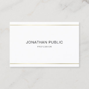 Carte De Visite Plaine simple rayée d'or moderne à la mode élé