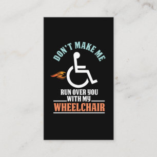 Carte De Visite Plaisanterie amusante en fauteuil roulant pour com