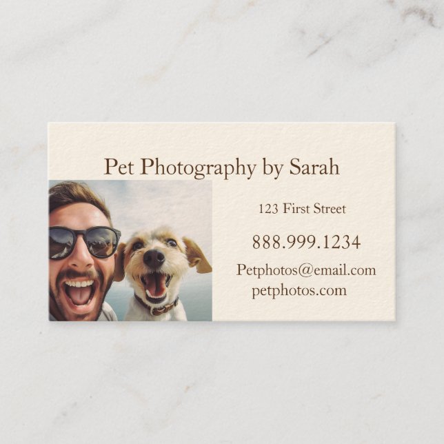 Carte De Visite Plaisir photo pour animaux de compagnie personnali (Devant)