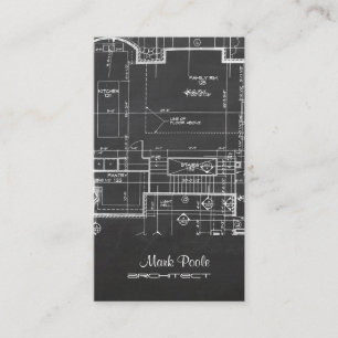 Carte De Visite Plan d'architecte de tableau noir PixDezines