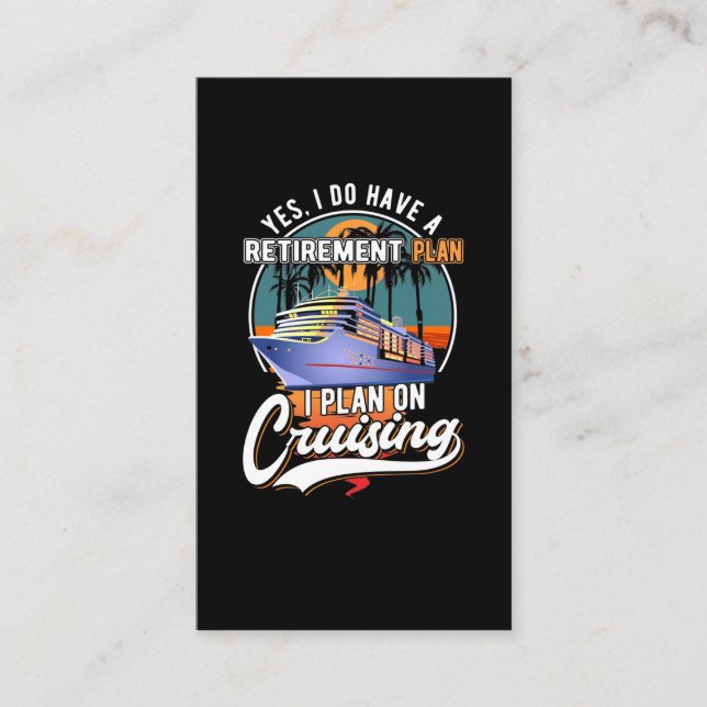 Carte De Visite Plan de retraite de croisière Funny Cruise Ship Re (Devant)