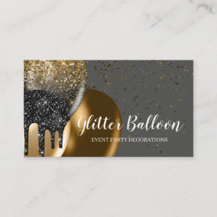 Carte De Visite Plan d'événement du Décor de fête gris Balloon d'a