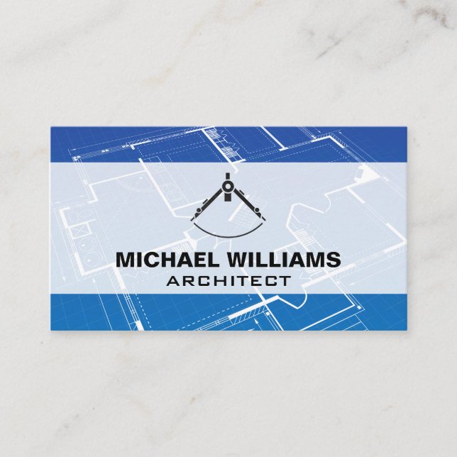 Carte De Visite Plan directeur | Architect Compass Tool (Devant)