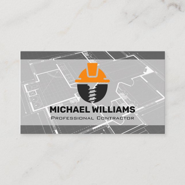 Carte De Visite Plan directeur | Logo de construction (Devant)