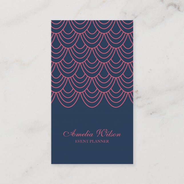 Carte De Visite Plan élégant rose bleu géométrique Médias sociaux (Devant)