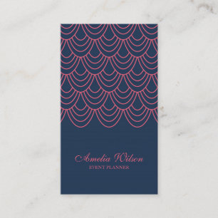 Carte De Visite Plan Stylé Bleu Rose Bleu Géométrique Médias Socia