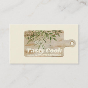 Carte De Visite Planche à découper Cuisine rustique crème vanille 