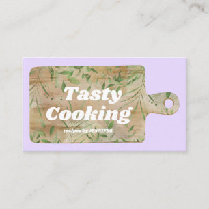 Carte De Visite Planche à découper de cuisine pastel lilas Chef