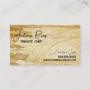 Carte De Visite Planche à découper Restaurant Chef Aquarelle