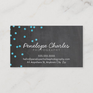 Carte De Visite PLANCHE MODERNE aqua bleu parties scintillant conf