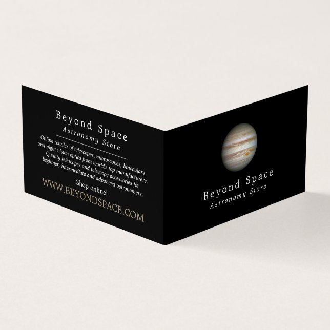 Carte De Visite Planet Jupiter, Astronome, Astronomie Store (Extérieur)
