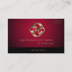 Carte De Visite Planet Moon REd et Gold Logo