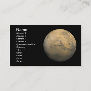 Carte De Visite Planète Mars dans le système solaire NASA