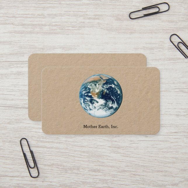 Carte De Visite Planète Terre (Devant/Arrière en situation)