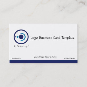 Carte De Visite Planètes Lune Croissante Logo Bleu
