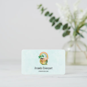 Carte De Visite Planeur Whimsical avec arc-en-ciel et fermeture