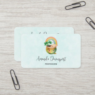 Carte De Visite Planeur Whimsical avec arc-en-ciel et fermeture