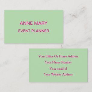 Carte De Visite Planificateur de mariage de bureau d'événement de 