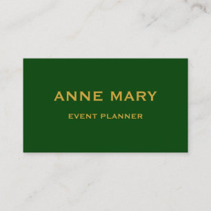 Carte De Visite Planificateur de mariage et d'événements en or ver