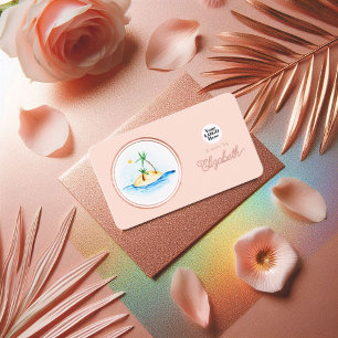 Carte De Visite Planificateur d'événements élégant Rose Gold et Bl