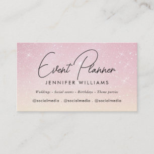 Carte De Visite Planificateur d'événements Elegant Rose Parties sc