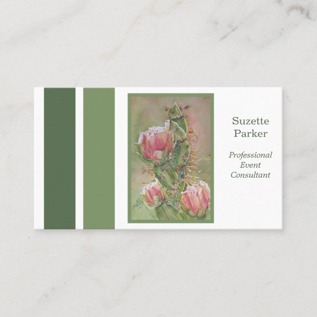 Carte De Visite Planificateur d'événements Flower Cactus du désert (Devant)