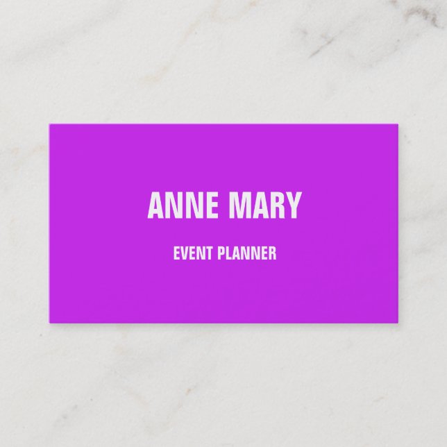 Carte De Visite Planificateur d'événements Hot Pink Purple White M (Devant)