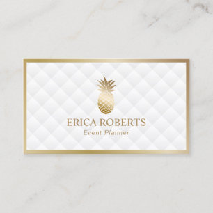 Carte De Visite Planificateur d'événements Moderne Gold Pineappl