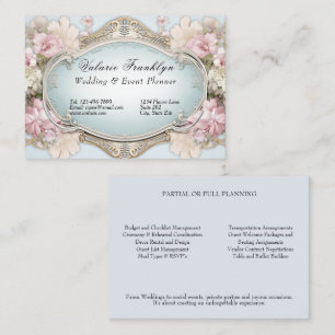 Carte De Visite Planificateur d'événements vintage Victorian Pink