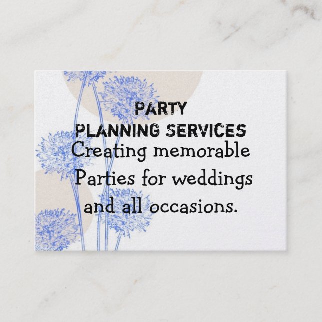 Carte De Visite Planification de fête (Devant)