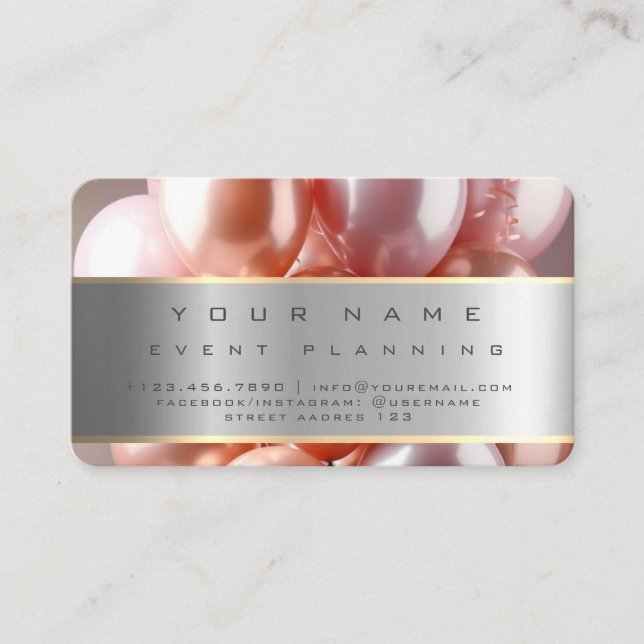 Carte De Visite Planification de l'événement Beaux ballons colorés (Devant)