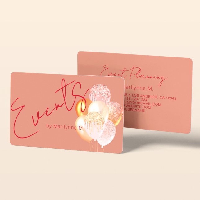 Carte De Visite Planification des événements Balloirs de Parties s (Créateur téléchargé)