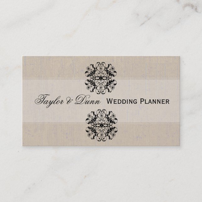 Carte De Visite Planification élégante vintage d'événement de (Devant)