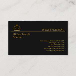 Carte De Visite Planification immobilière - Noir   Or