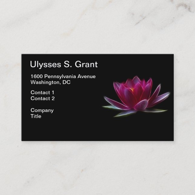 Carte De Visite Plante aquatique de fleur de Lotus (Devant)