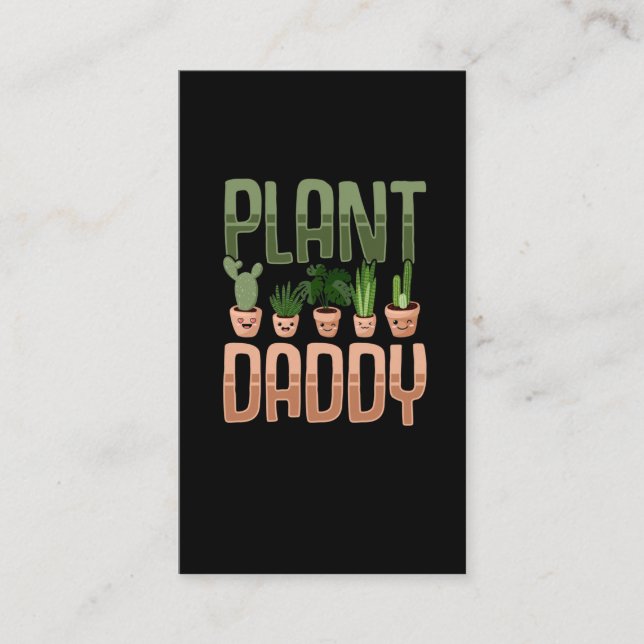 Carte De Visite Plante Daddy Kawaii Jardiner Papa Gardener Père (Devant)