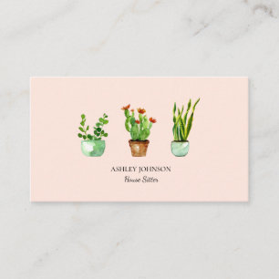 Carte De Visite Plante de la maison aquarelle   Accueil