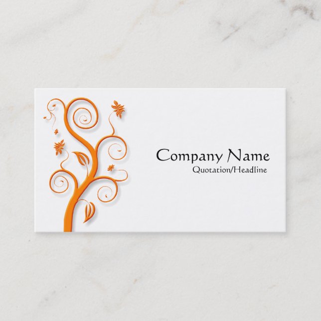 Carte De Visite Plante de Posh (Ombré) - orange sur blanc (Devant)