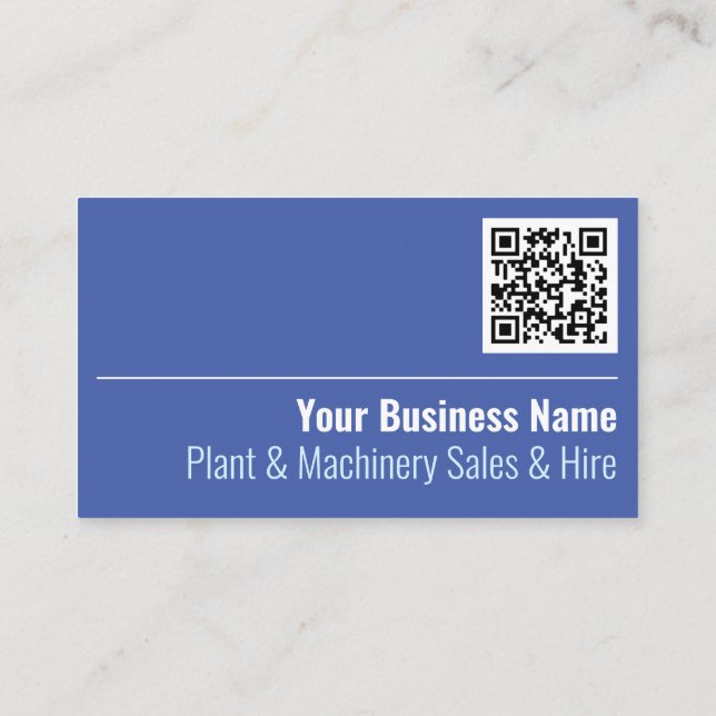 Carte De Visite Plante & Machinerie Ventes et location QR Code (Dos)