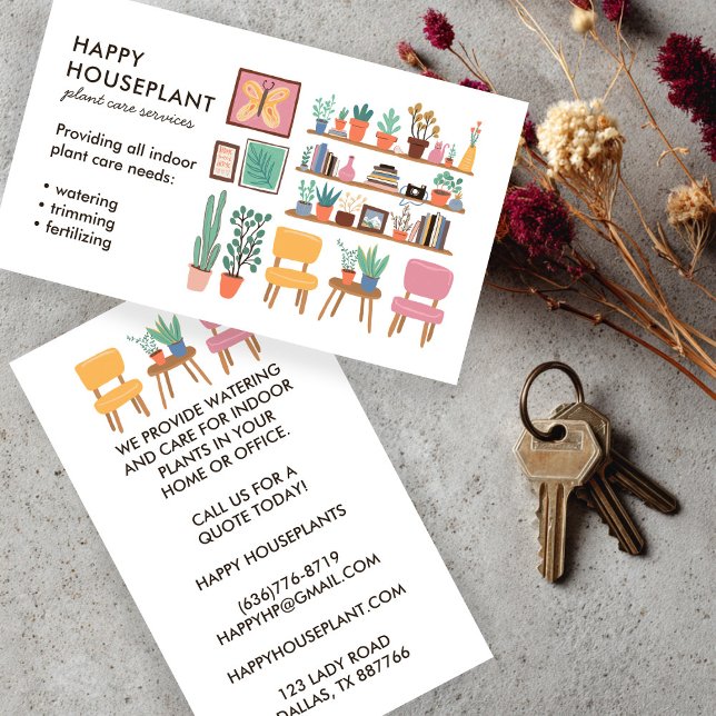 Carte De Visite Plante Sitter Houseplant Plante Watering Maison (Plant Sitter Houseplant Plant Watering Housesitting Business Card
)