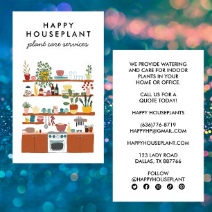 Carte De Visite Plante Sitter Houseplant Plante Watering Maison