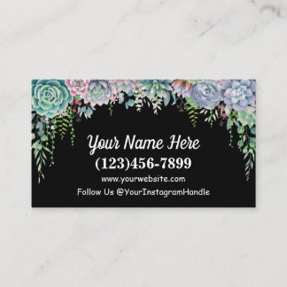 Carte de visite Plante Succulent Conception enchan
