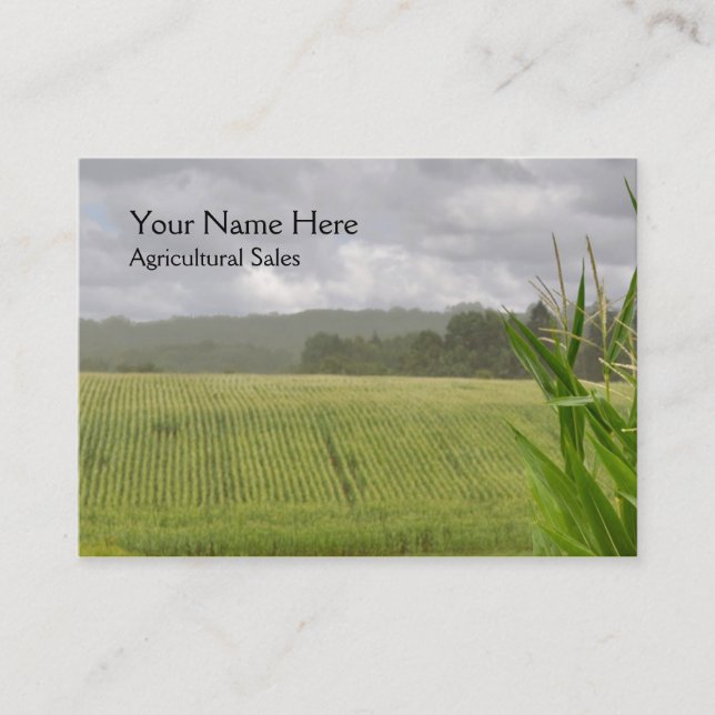Carte De Visite Plantes de maïs dans un paysage de ferme (Devant)