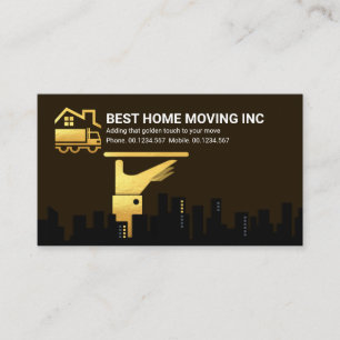 Carte De Visite Plaque de service Gold Waiter City Silhouette Move