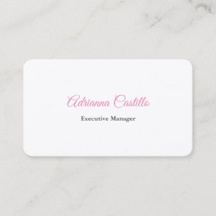 Carte De Visite Plaque de soie Simple Noir Blanc Minimal manuscrit