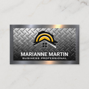 Carte De Visite Plaque métallique en acier Logo du Casquette dur