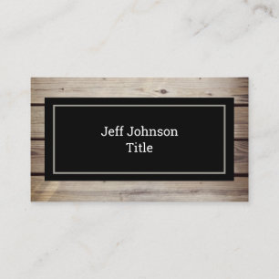 Carte De Visite Plaques en bois rustique Noir